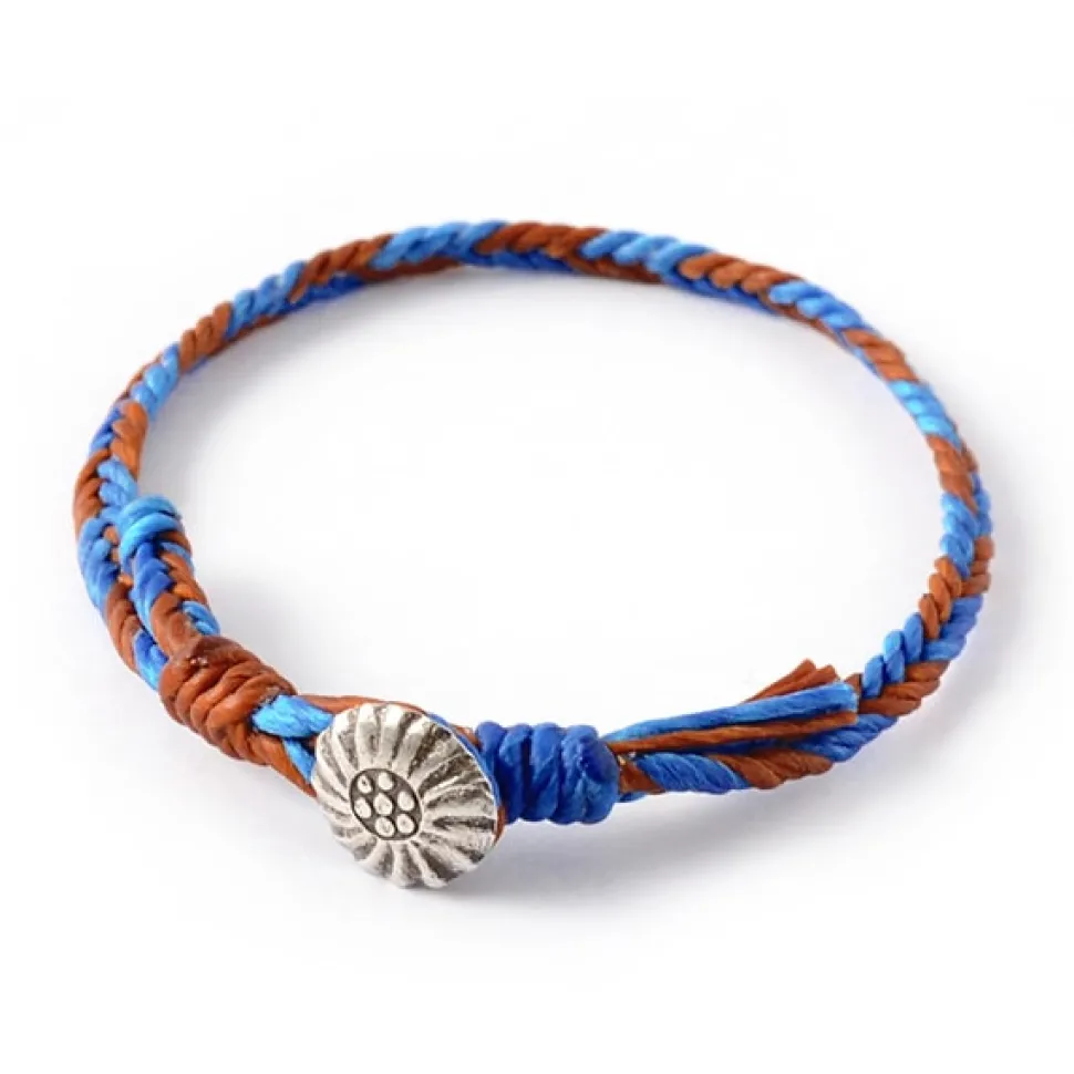 PHADUA / 2-Tone Wax Cord Concho Bracelet