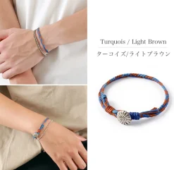 PHADUA / 2-Tone Wax Cord Concho Bracelet