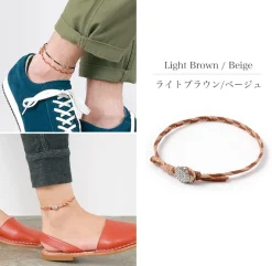 PHADUA / 2-Tone Wax Cord Concho Anklet