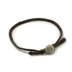 PHADUA / Wax Cord Concho Anklet Fishbone Braid