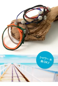 PHADUA / Wax Cord Concho Anklet Fishbone Braid