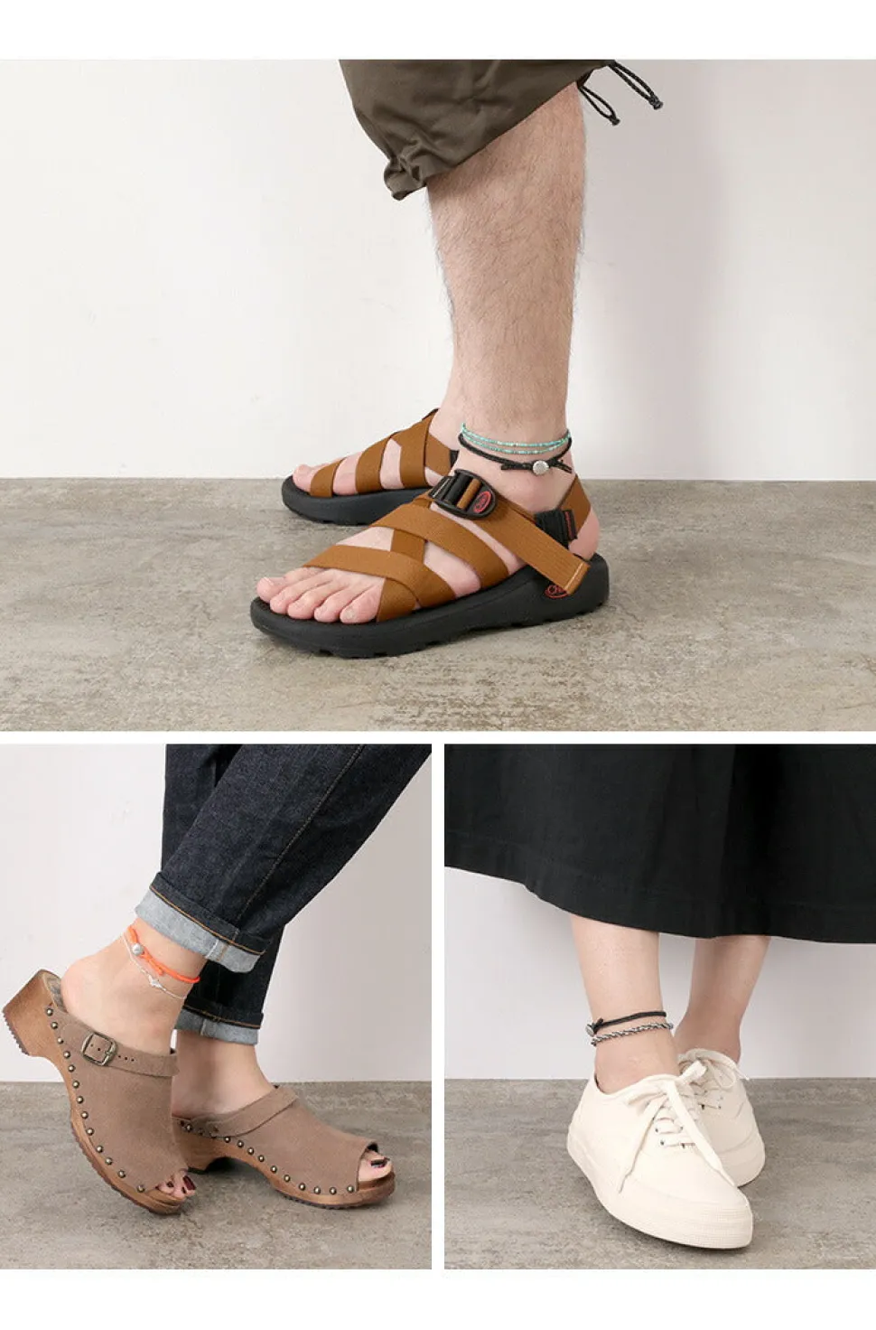 PHADUA / Wax Cord Concho Anklet Fishbone Braid