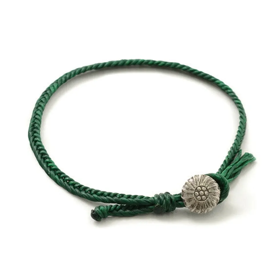 PHADUA / Wax Cord Concho Anklet Fishbone Braid