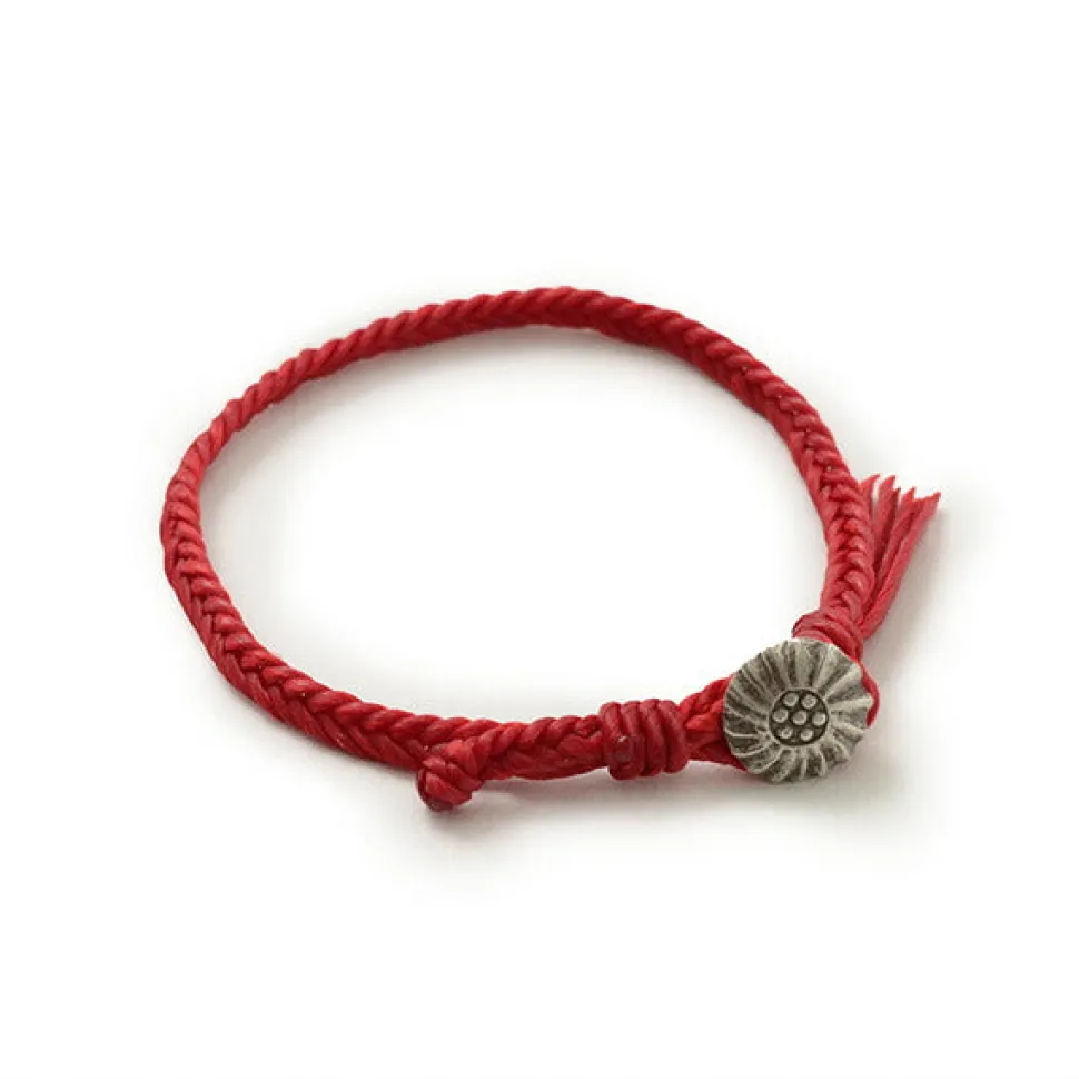 PHADUA / Wax Cord Concho Bracelet Fishbone Braid