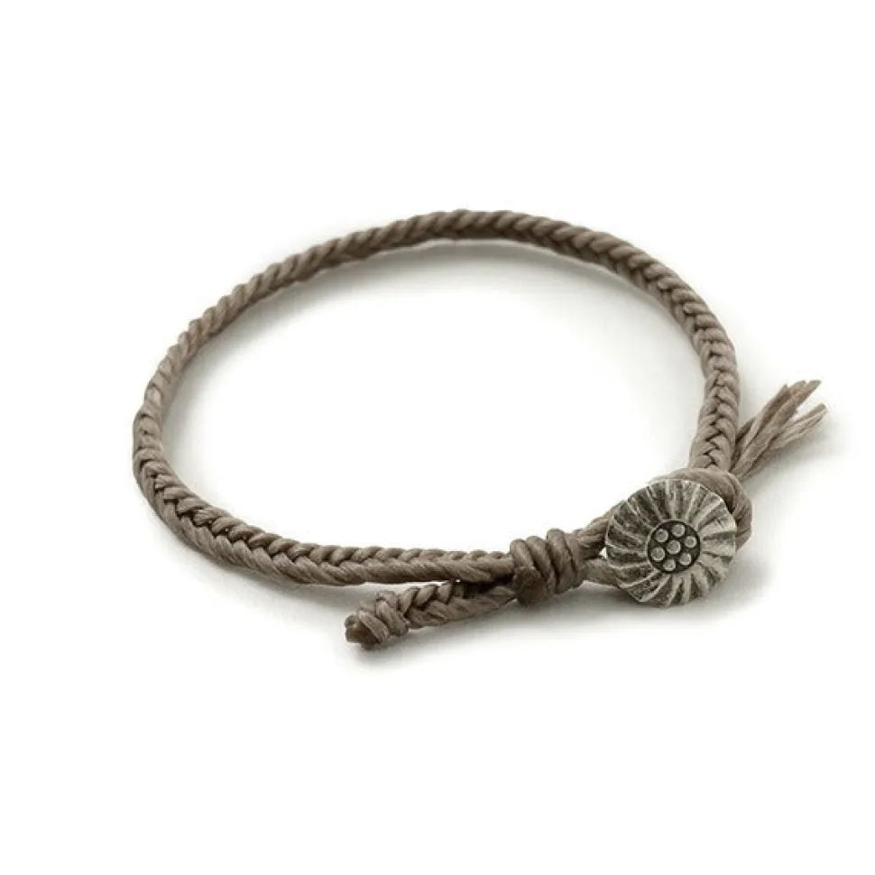 PHADUA / Wax Cord Concho Bracelet Fishbone Braid