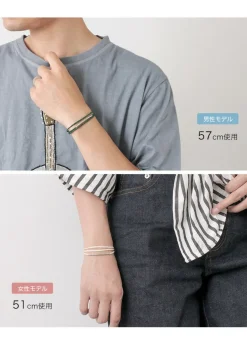 PHADUA / Wax Cord Karen Silver Tube Anklet / Bracelet / Necklace