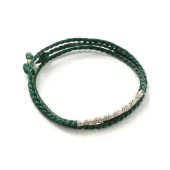 PHADUA / Wax Cord Karen Silver Tube Anklet / Bracelet / Necklace