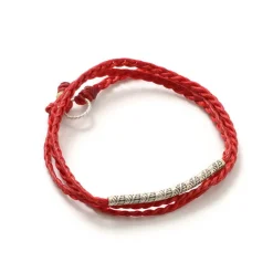 PHADUA / Wax Cord Karen Silver Tube Anklet / Bracelet / Necklace