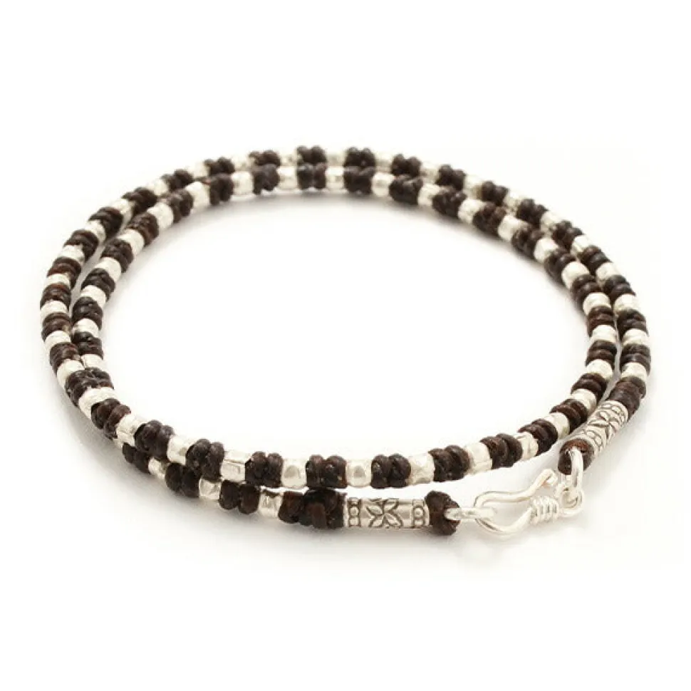 PHADUA / Wax Cord Silver Bracelet