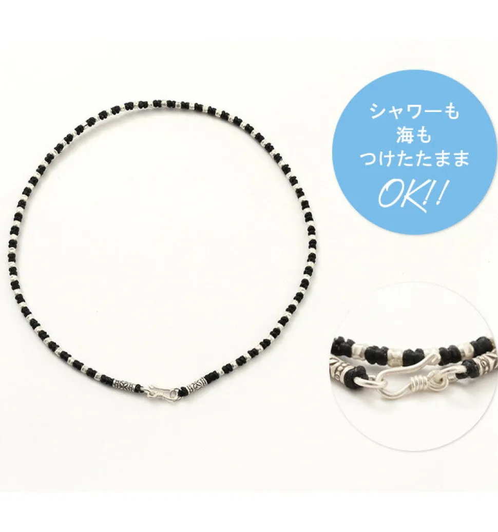 PHADUA / Wax Cord Silver Bracelet