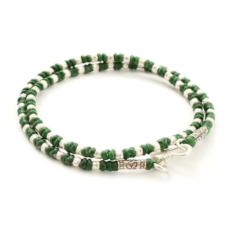 PHADUA / Wax Cord Silver Bracelet