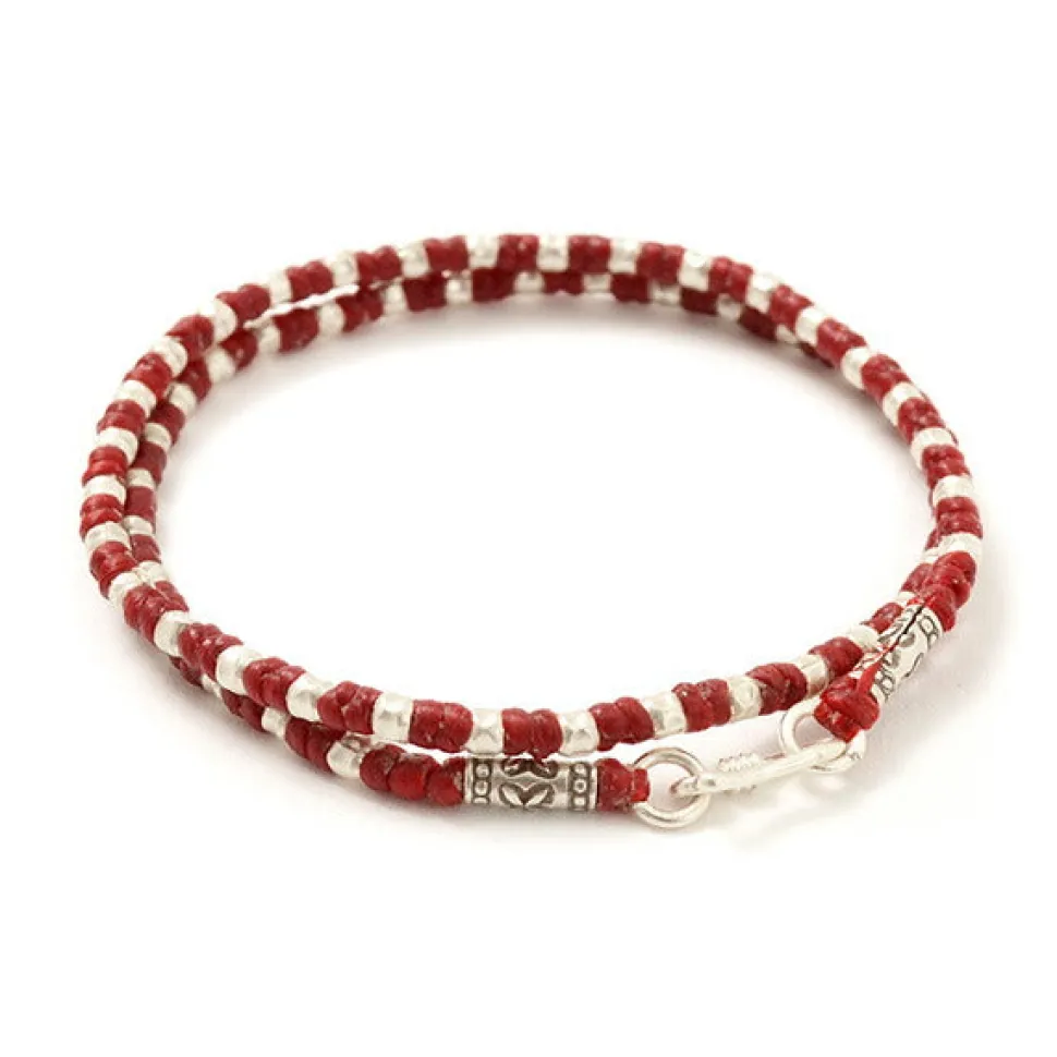 PHADUA / Wax Cord Silver Bracelet