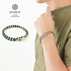 PHADUA / Wax Cord Silver Bracelet