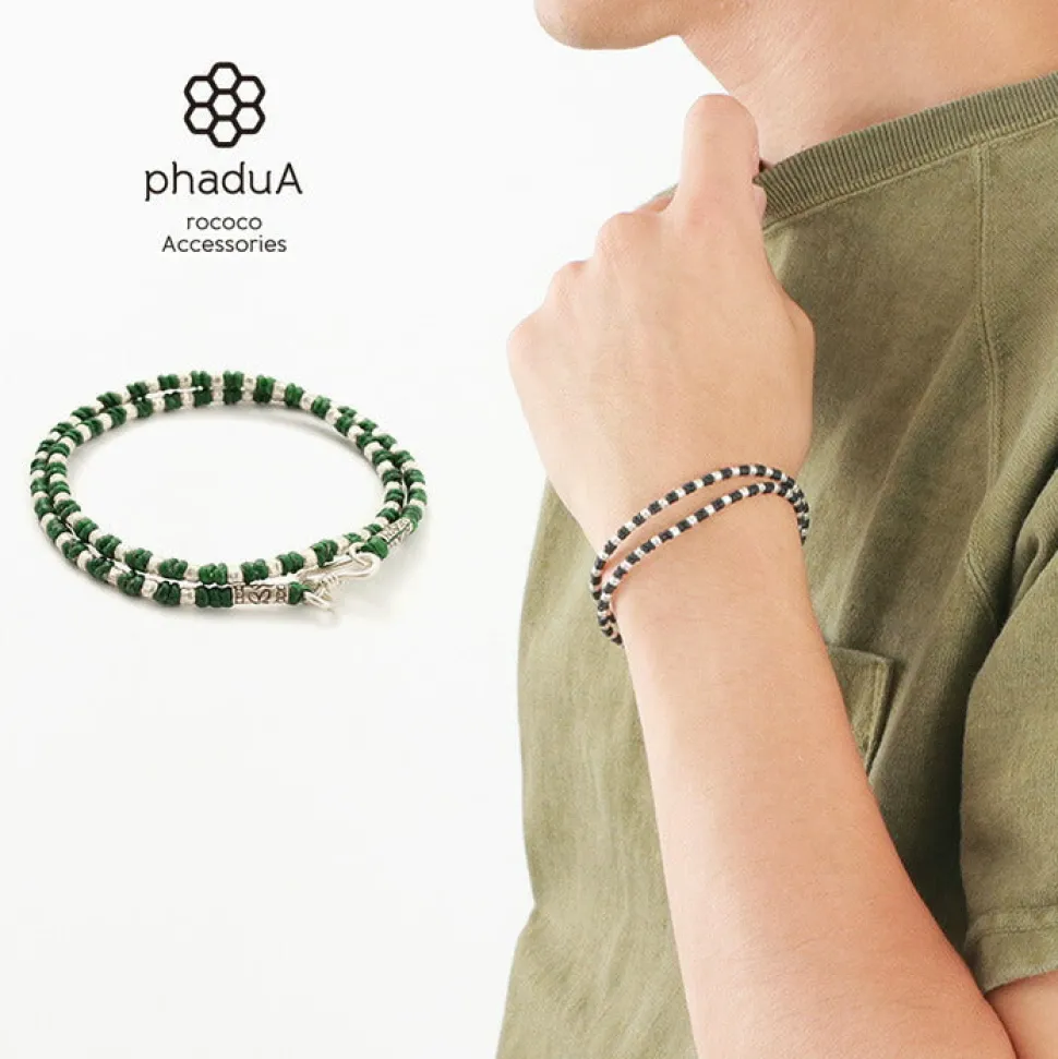 PHADUA / Wax Cord Silver Bracelet