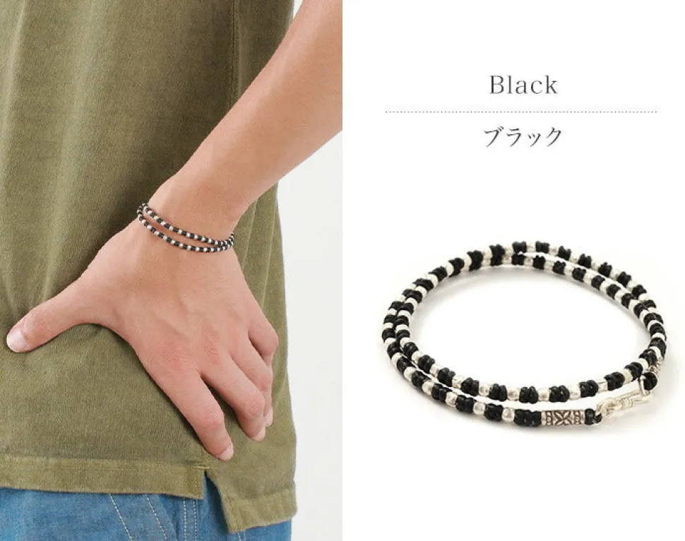 PHADUA / Wax Cord Silver Bracelet