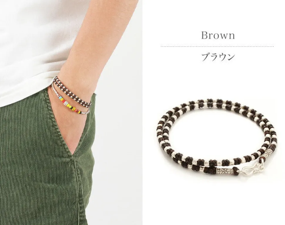 PHADUA / Wax Cord Silver Bracelet