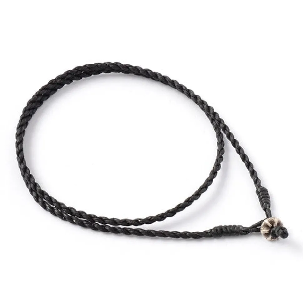 PHADUA / Wax Cord Silver Choker Necklace