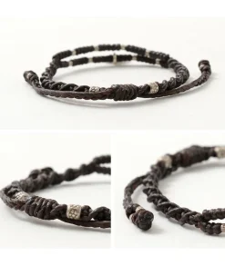 PHADUA / Wax Cord Silver Double-Strand Top Bracelet
