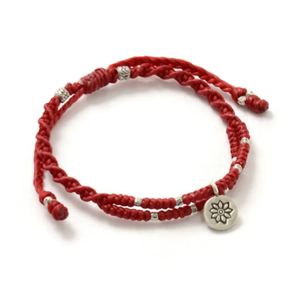 PHADUA / Wax Cord Silver Double-Strand Top Bracelet