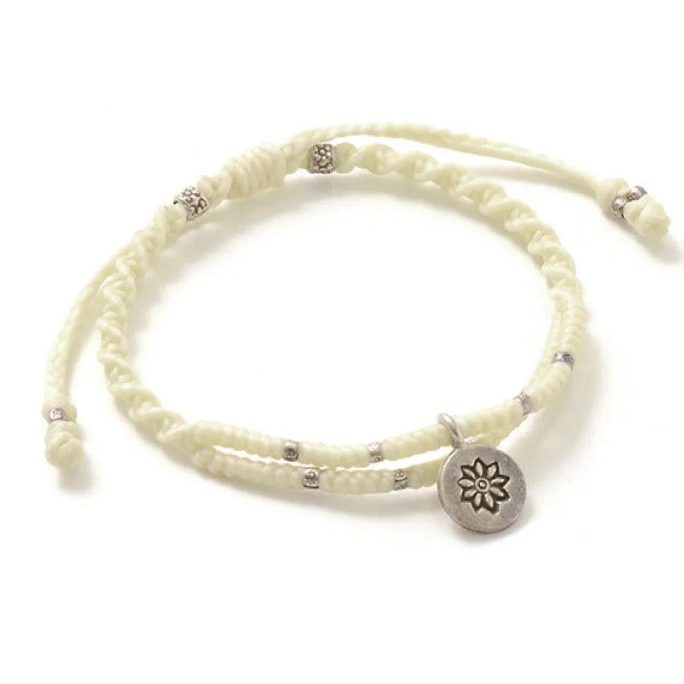 PHADUA / Wax Cord Silver Double-Strand Top Bracelet