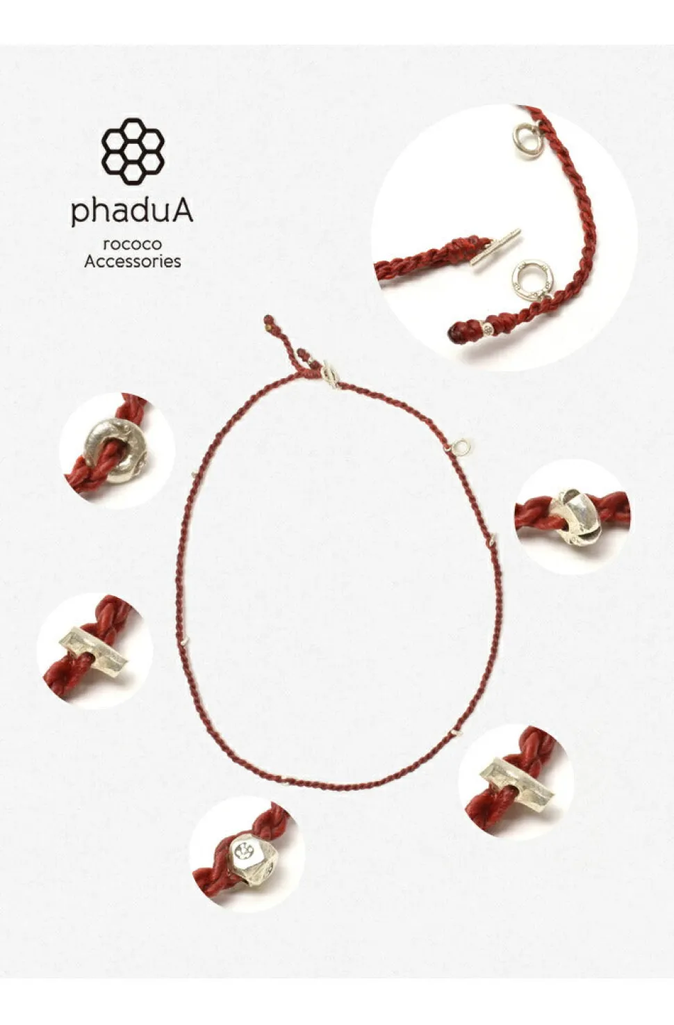 PHADUA / Wax Cord Silver Necklace