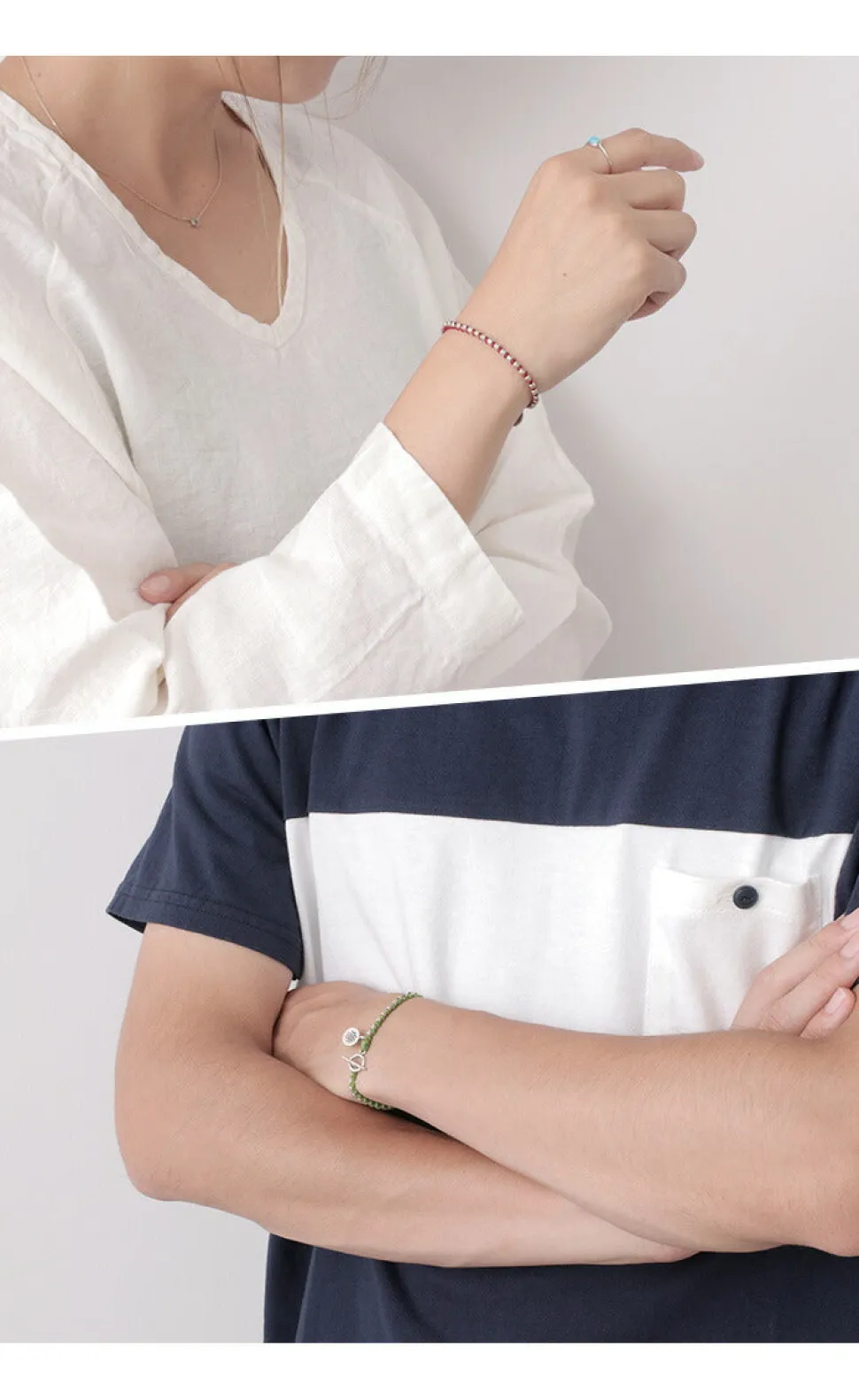 PHADUA / Wax Cord Silver Series Bracelet