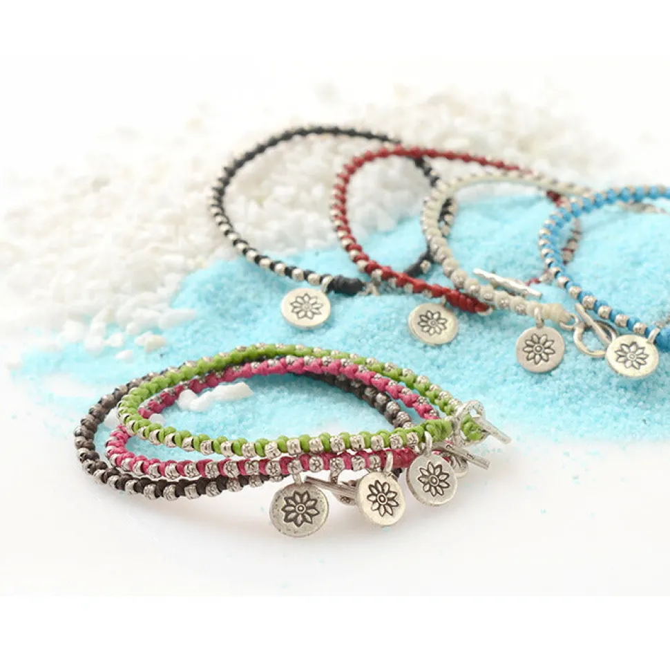 PHADUA / Wax Cord Silver Series Bracelet