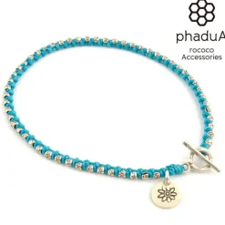 PHADUA / Wax cord silver series anklet