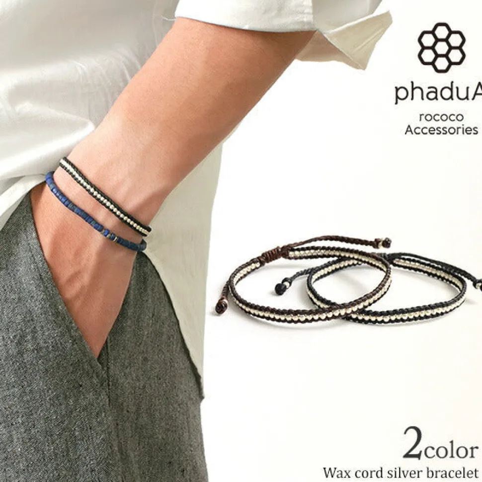 PHADUA / Wax Cord Silver Series Bracelet