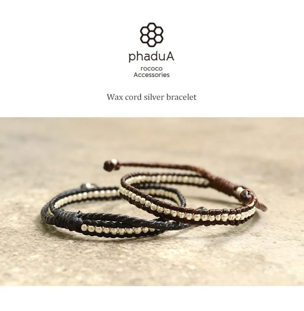 PHADUA / Wax Cord Silver Series Bracelet