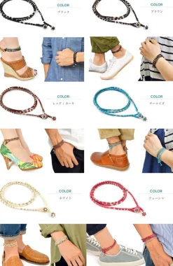 PHADUA / Wax Cord Silver Wrap Bracelet/Anklet