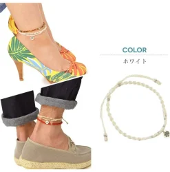 PHADUA / Waxed Cord Anklet with Silver Two-Strand Top