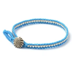 PHADUA / Waxed cord silver single strand concho bracelet