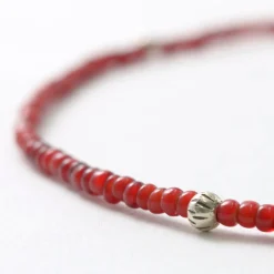 PHADUA / White Heart Antique Beads Necklace