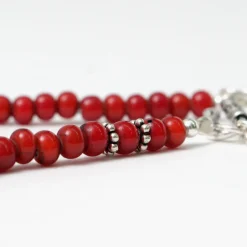 phaduA / White Heart Antique Glass Bead Necklace