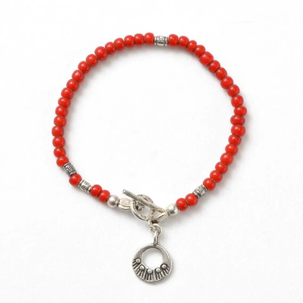 PHADUA / White Heart Bead Bracelet