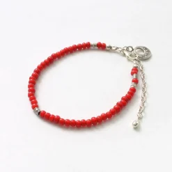 PHADUA / White Heart Beaded Anklet