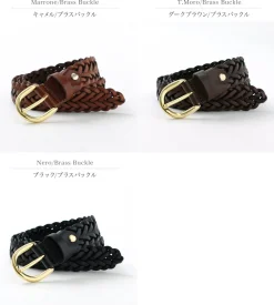 PITTI PELLE / Mesh Leather Belt 30mm width