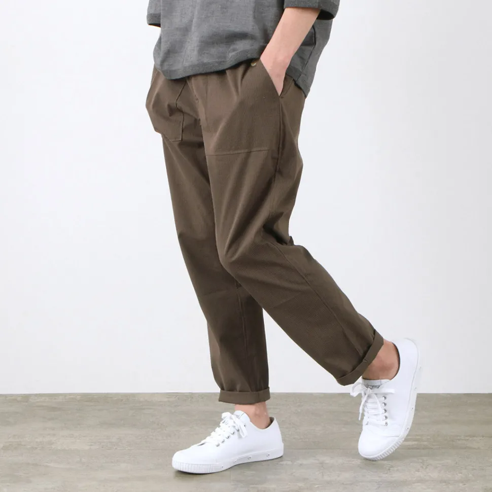 RE MADE IN TOKYO JAPAN / Coded COOLMAX seersucker ankle trousers
