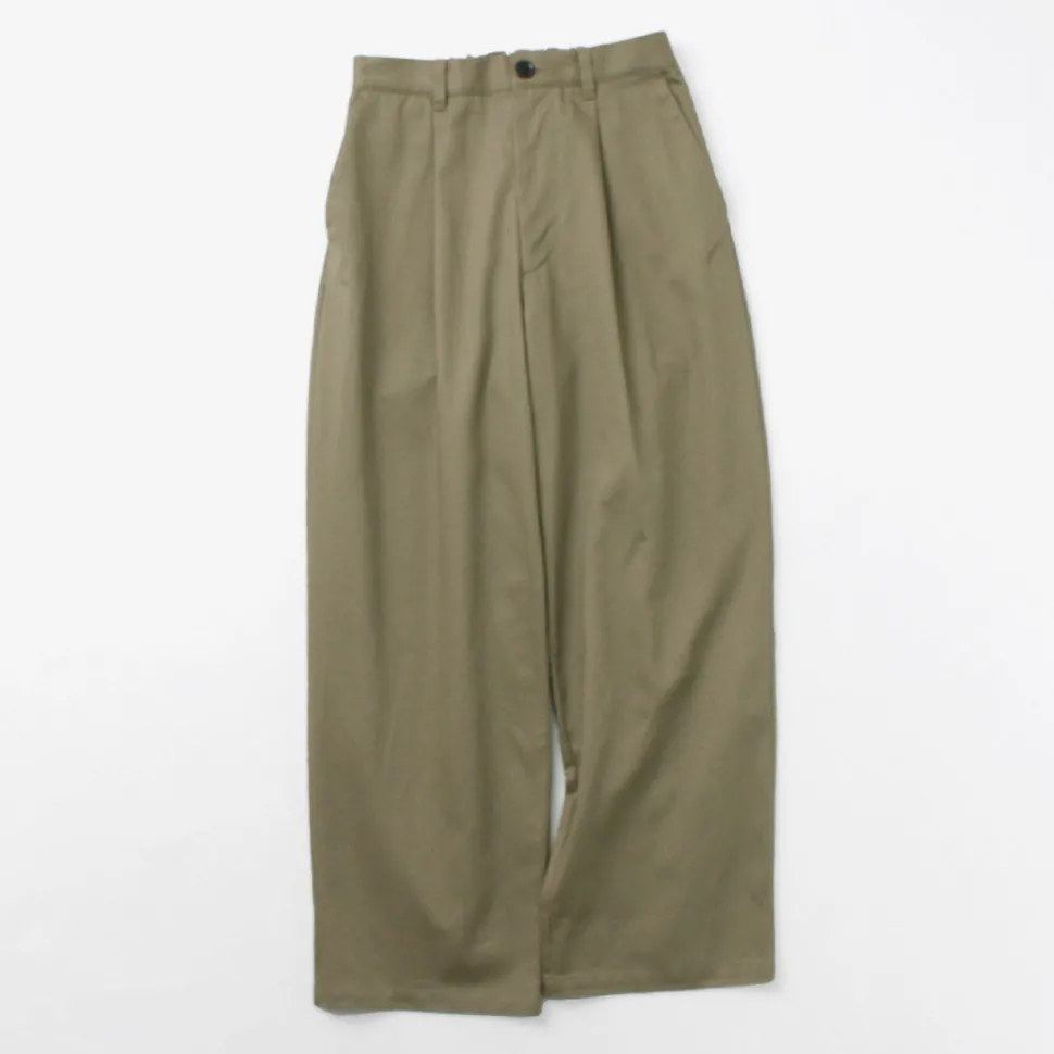 RE MADE IN TOKYO JAPAN / Cotton hard twill tuck wide pants