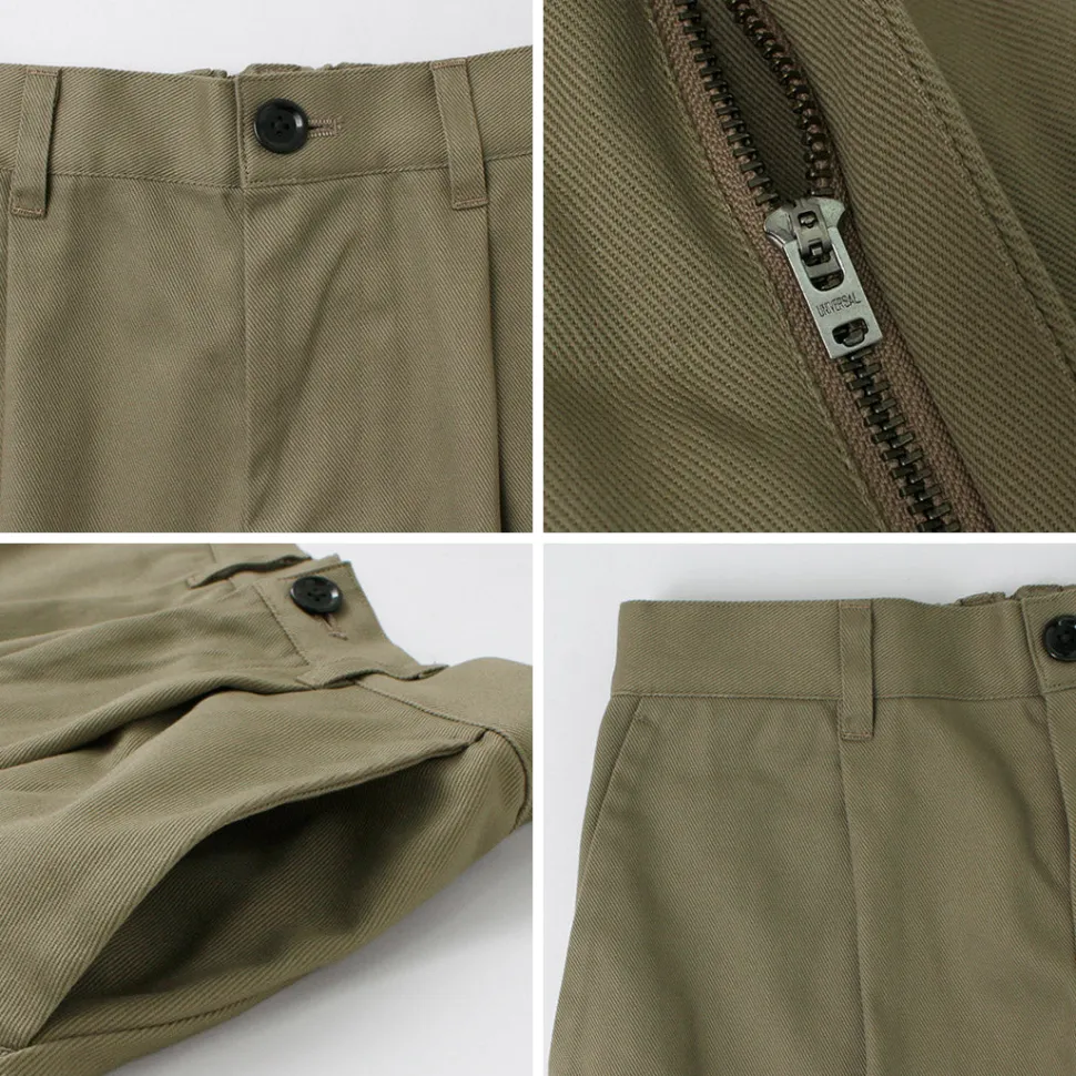 RE MADE IN TOKYO JAPAN / Cotton hard twill tuck wide pants