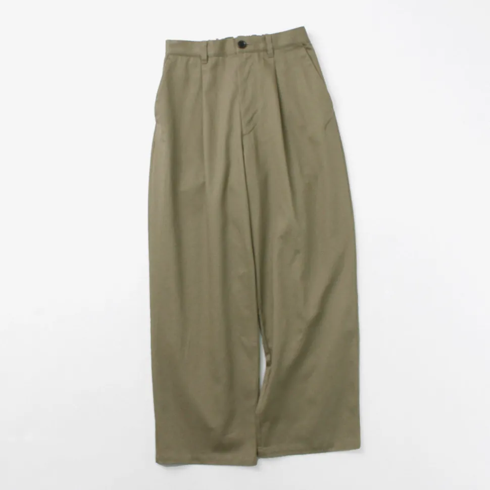 RE MADE IN TOKYO JAPAN / Cotton hard twill tuck wide pants