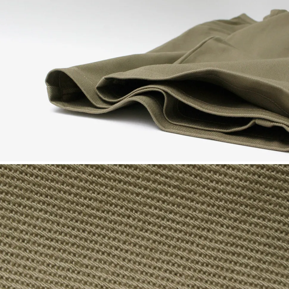 RE MADE IN TOKYO JAPAN / Cotton hard twill tuck wide pants