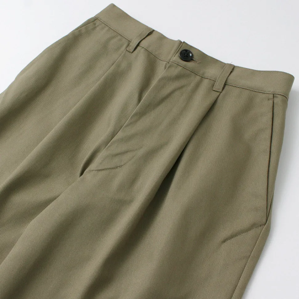 RE MADE IN TOKYO JAPAN / Cotton hard twill tuck wide pants