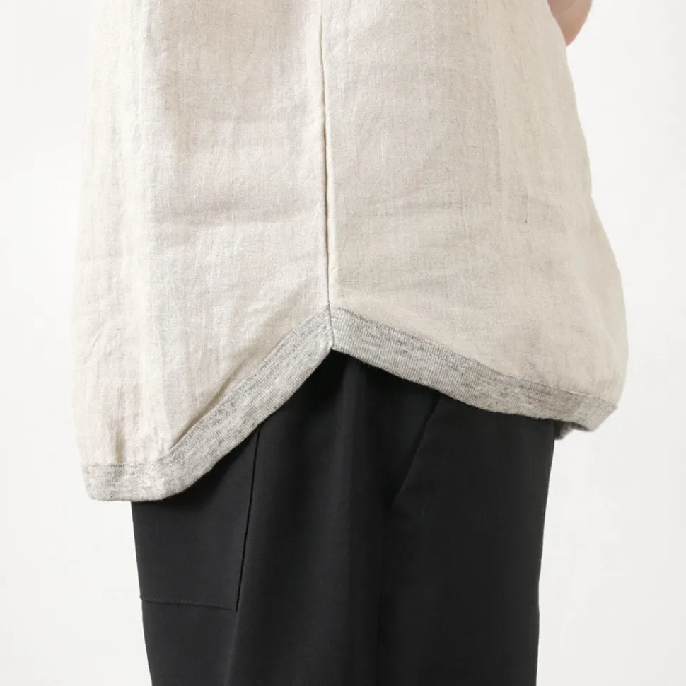 RE MADE IN TOKYO JAPAN / French Linen Henley Neck T-Shirt
