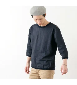 RE MADE IN TOKYO JAPAN / Linen Canvas Button Basque / 7 Minute Sleeve