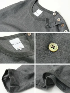 RE MADE IN TOKYO JAPAN / Linen Canvas Button Basque / 7 Minute Sleeve