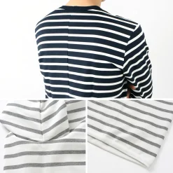 RE MADE IN TOKYO JAPAN / Perfect Inner Giza Cotton Striped Crew Neck L/S T-Shirt
