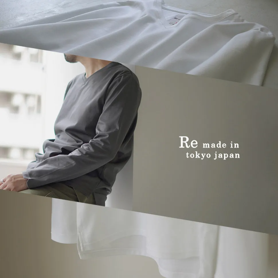 RE MADE IN TOKYO JAPAN / Tokyo Made V-Neck Long Sleeve Dress T-Shirt 5721A-CT