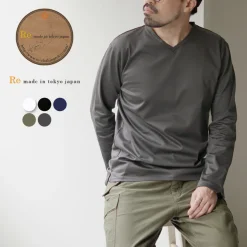 RE MADE IN TOKYO JAPAN / Tokyo Made V-Neck Long Sleeve Dress T-Shirt 5721A-CT